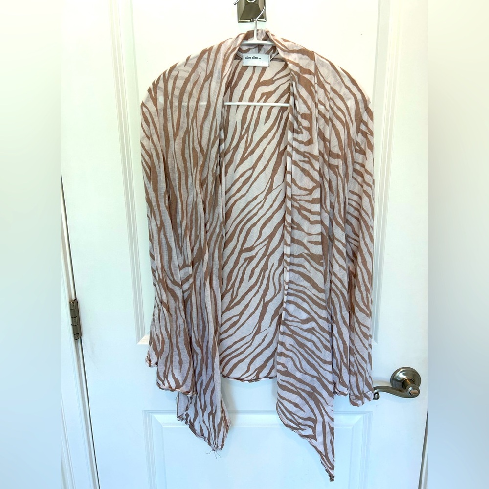 Allen Allen Zebra Pattern Cardigan
